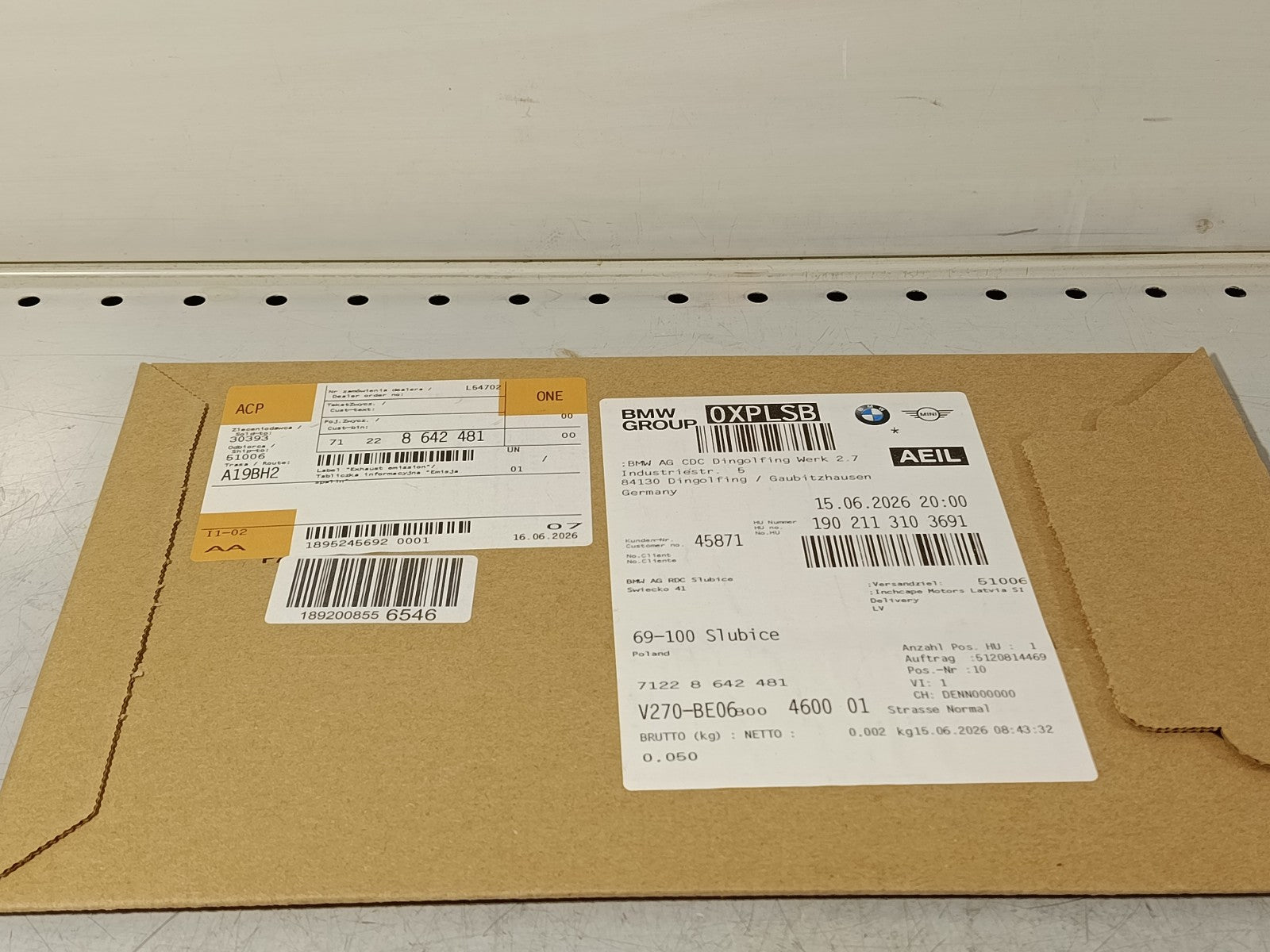 BMW Label "Exhaust emission" 71228642481