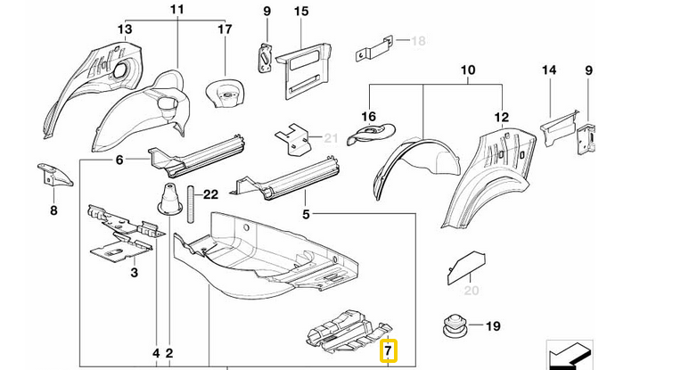 BMW e36 coupe sedan Bracket exhaust, rear 41118122355