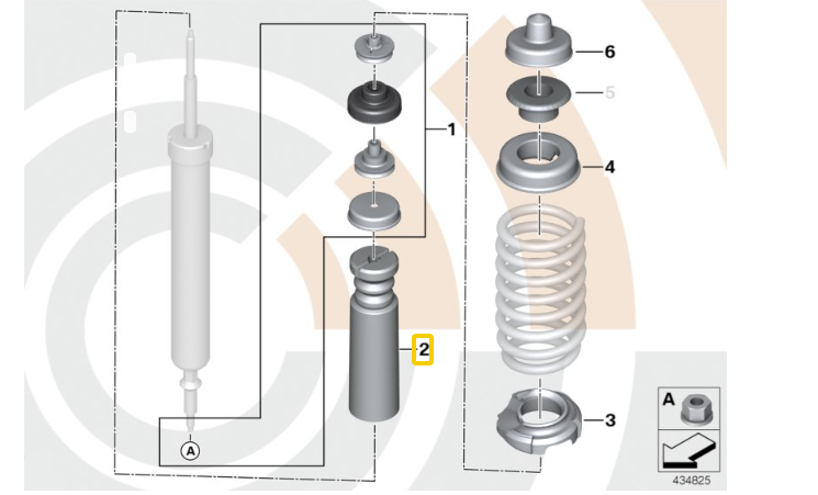 BMW SACHS Repair kit, shock absorber rear DUST Protector 900126 33 50 6 773 628