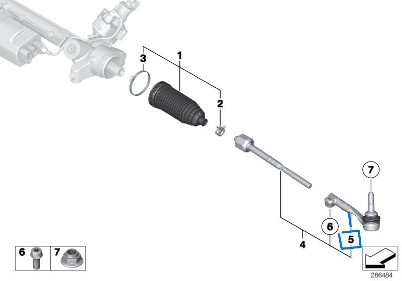 Set of BMW 1 series E81 Ball joints and Tie rods - Steering linkage/tie rods