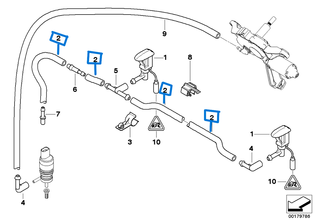 BMW E65 E90 E46 E81 Hose line (2 meters) 61668362762
