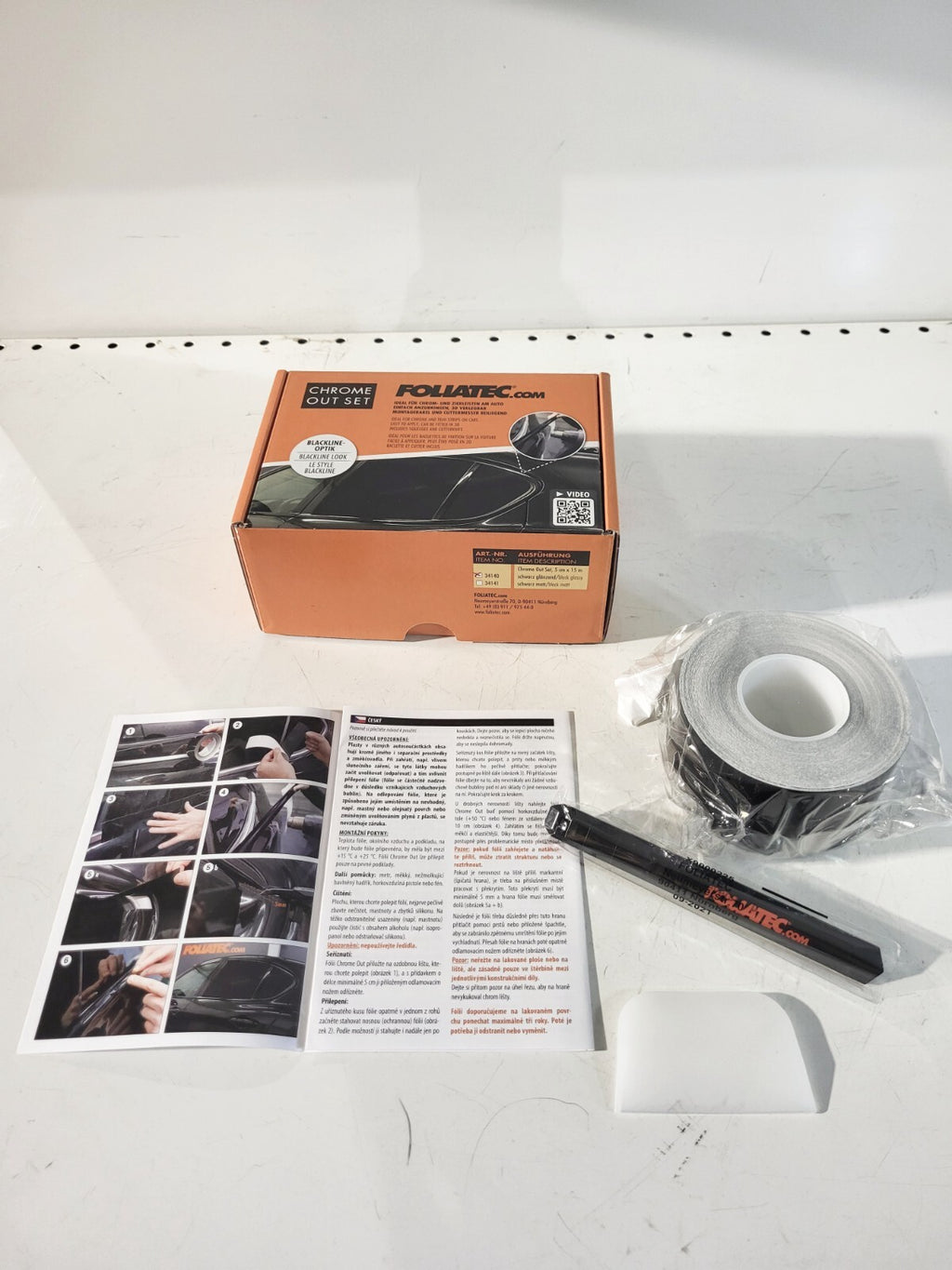 Foliatec Chrome Delete Vinyl Wrap - High Gloss Black