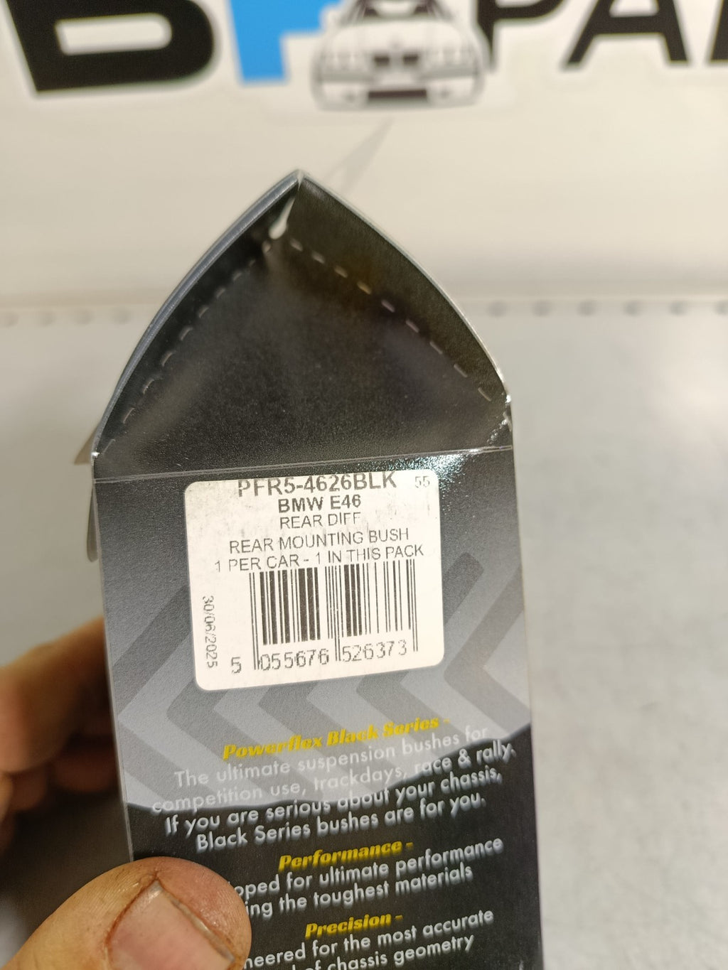 BMWE E46 Rubber Mounting Rear 33176751808 PFR5-4626BLK (PowerFlex)