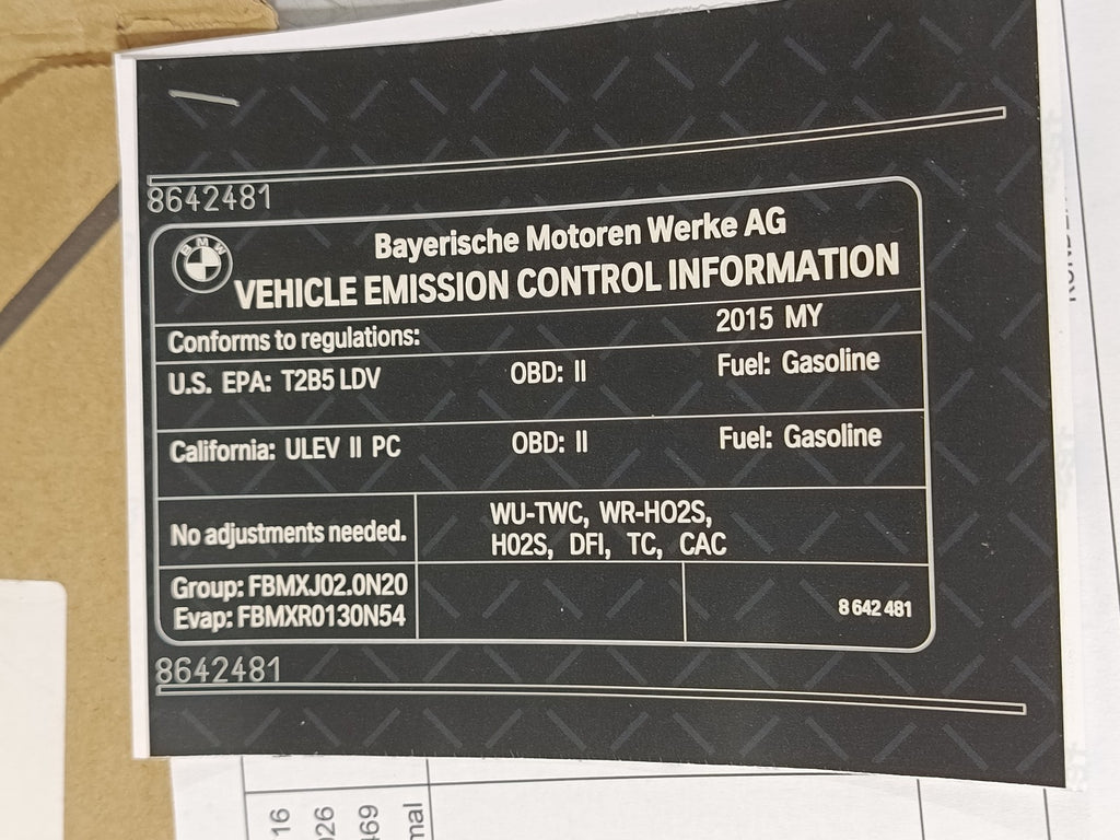 BMW Label "Exhaust emission" 71228642481