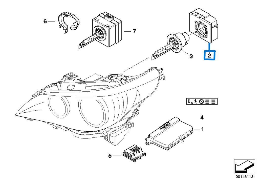 BMW E60 E65 E53 X5 E83 X3 Ignition element Xenon-light 63126907489 5DD008319501