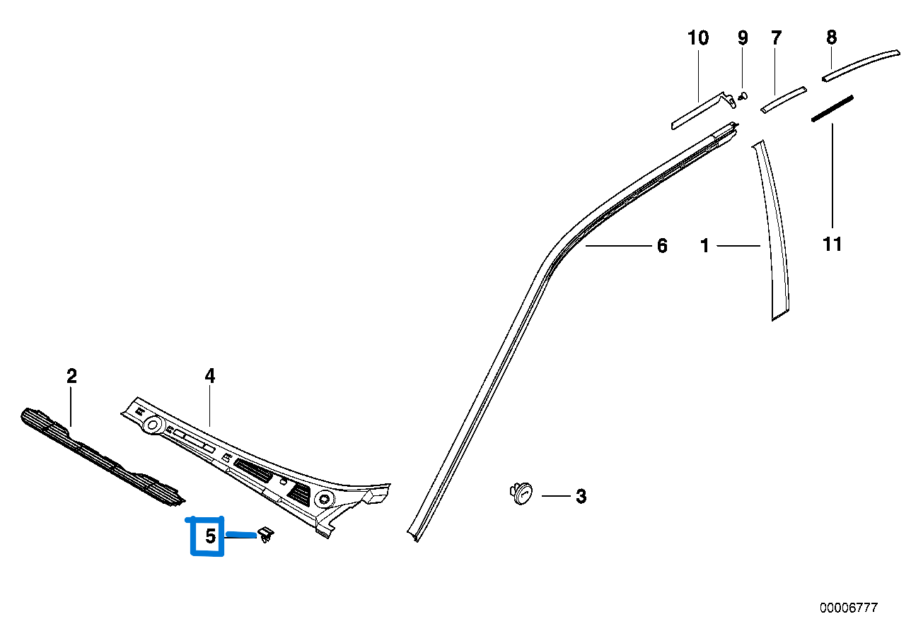 1PSC BMW E34 E36 E38 Clamp 51718108613