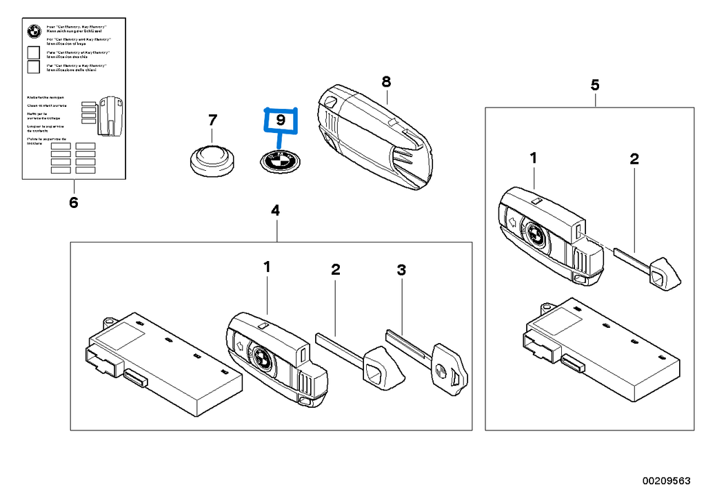 1PSC BMW KEY EMBLEM 66122155754
