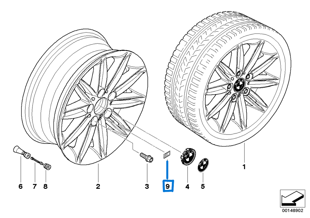 4Psc BMW M SPORT WHEEL EMBLEM BADGE 36112228660