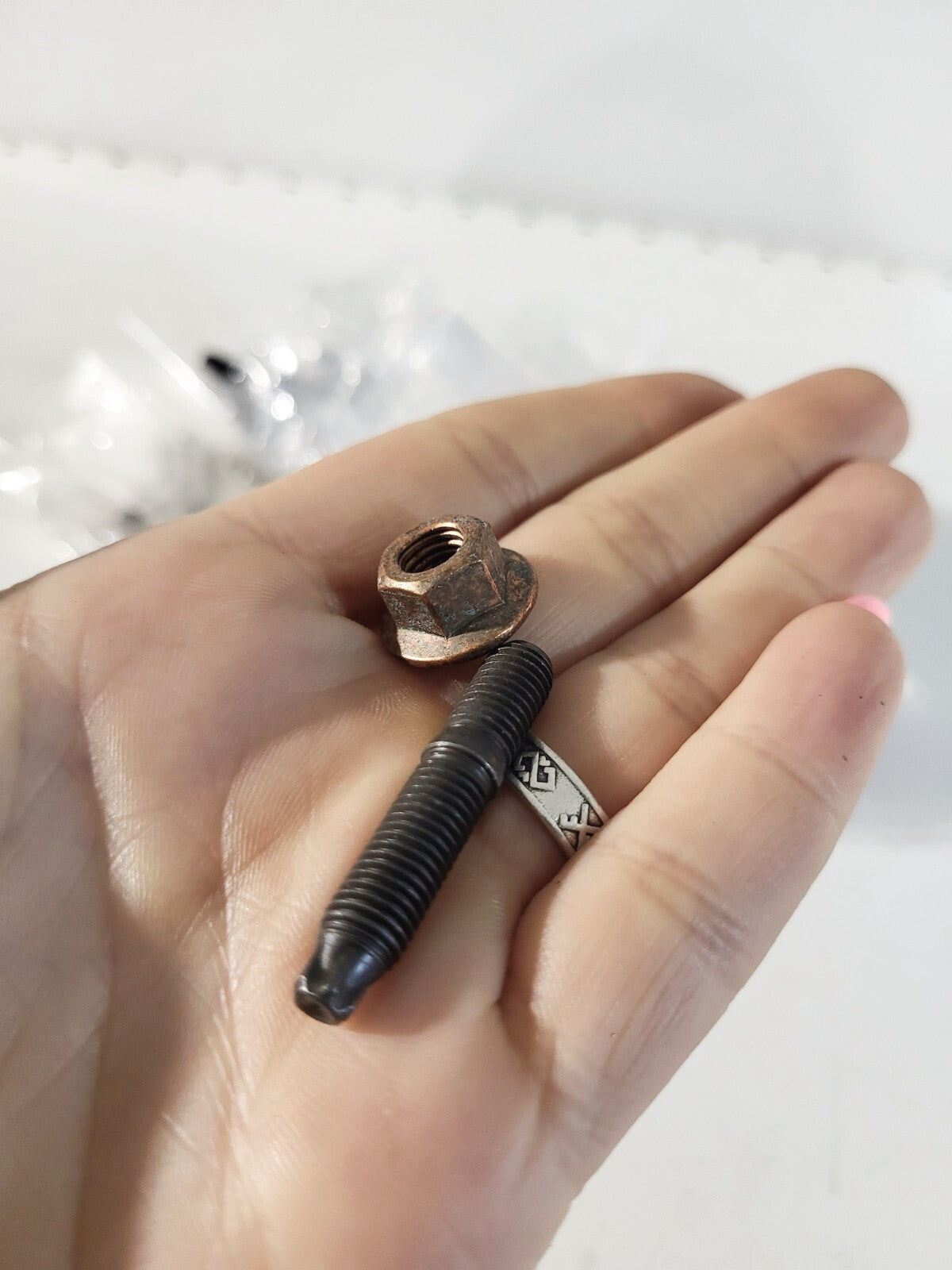 BMW ASA-stud bolt M7X39MM 11127593376 Hex nut 11721437202 1 + 1pc