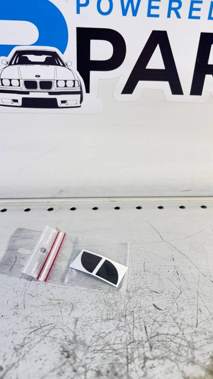 Black Emblem Sticker Set (1x) for Steering Wheel – High Quality Overlay Decal