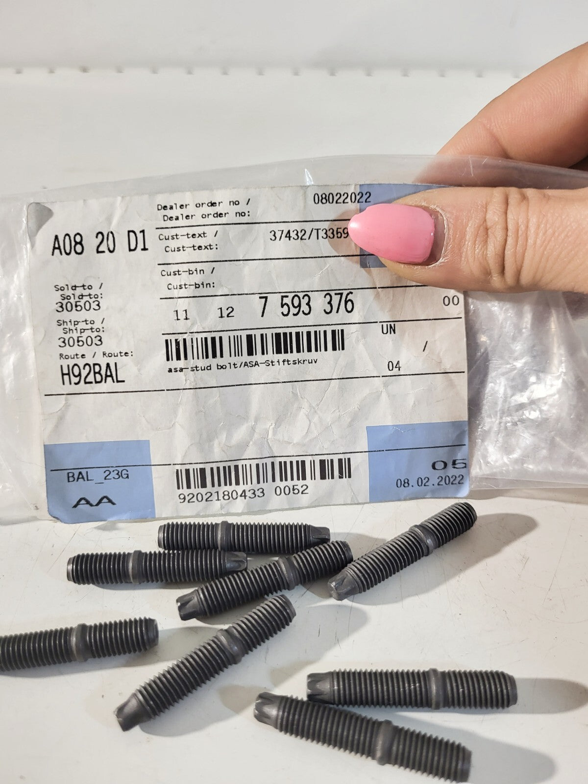 BMW ASA-stud bolt M7X39MM 11127593376 1pc