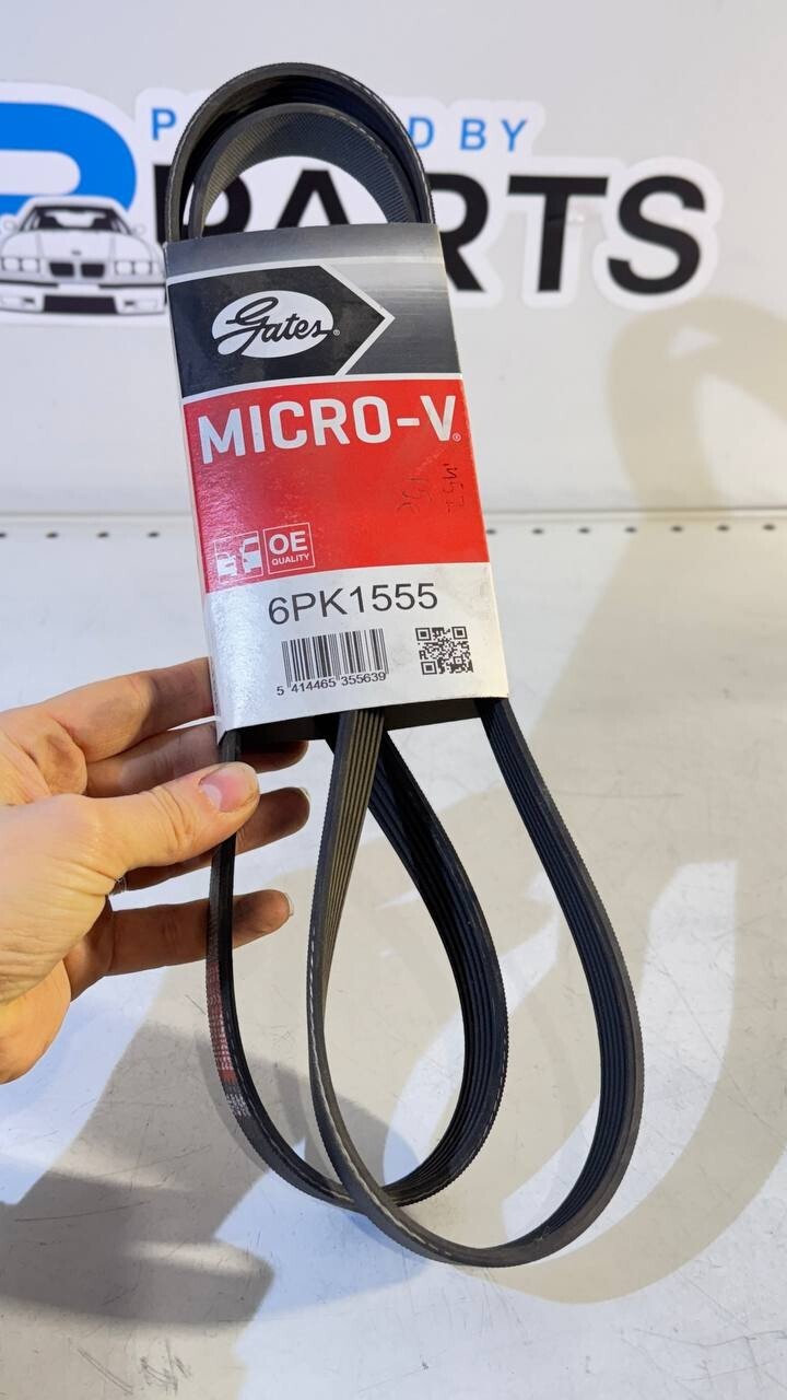 BMW E34, E36, E39 Ribbed V-Belt (Gates) 6PK1555 11281437929