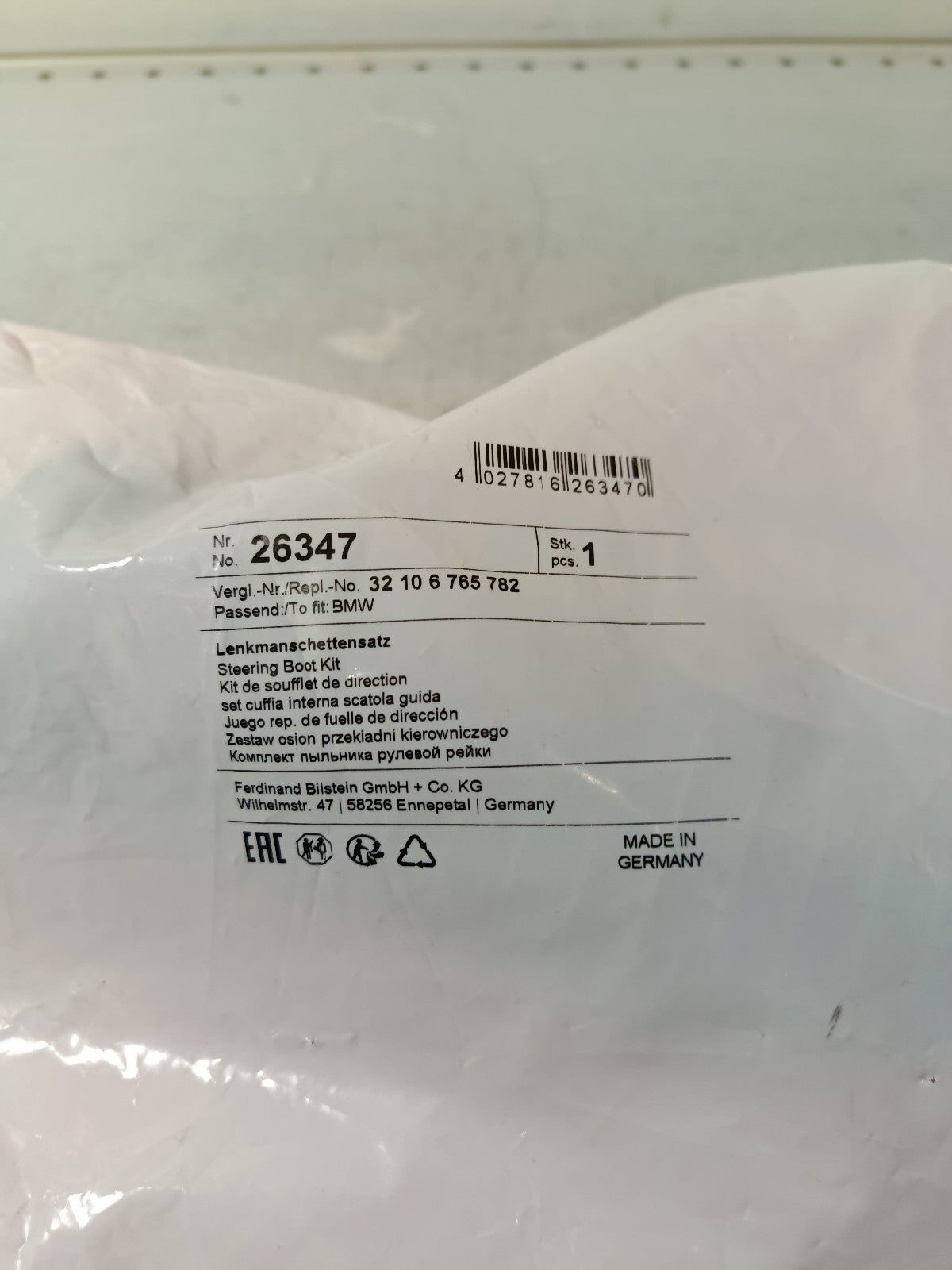 BMW X3 E83 3.0d (2003) Repair kit bellows 32136751026 FEBI BILSTEIN 26347