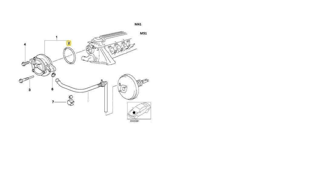 BMW Engine Vacuum Pump Seal O-Ring Gasket 61x3.5mm 11667794767 OEM