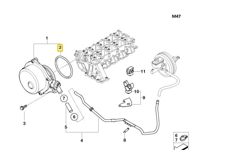 BMW Engine Vacuum Pump Seal O-Ring Gasket 61x3.5mm 11667794767 OEM
