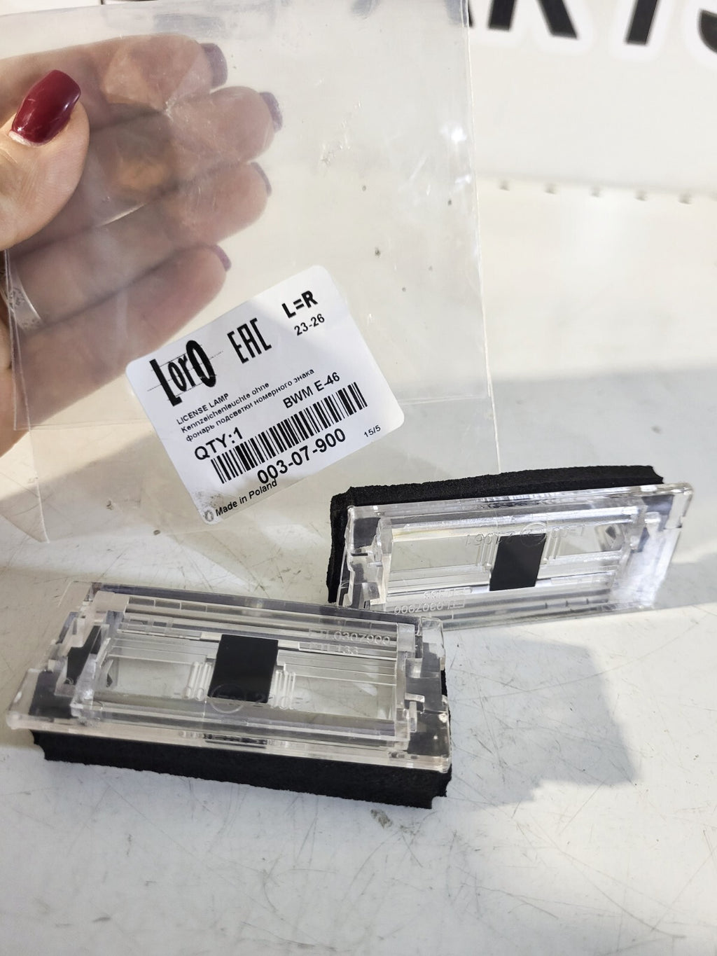 BMW E46 Lens f registration plate illumination 1psc 51138236269