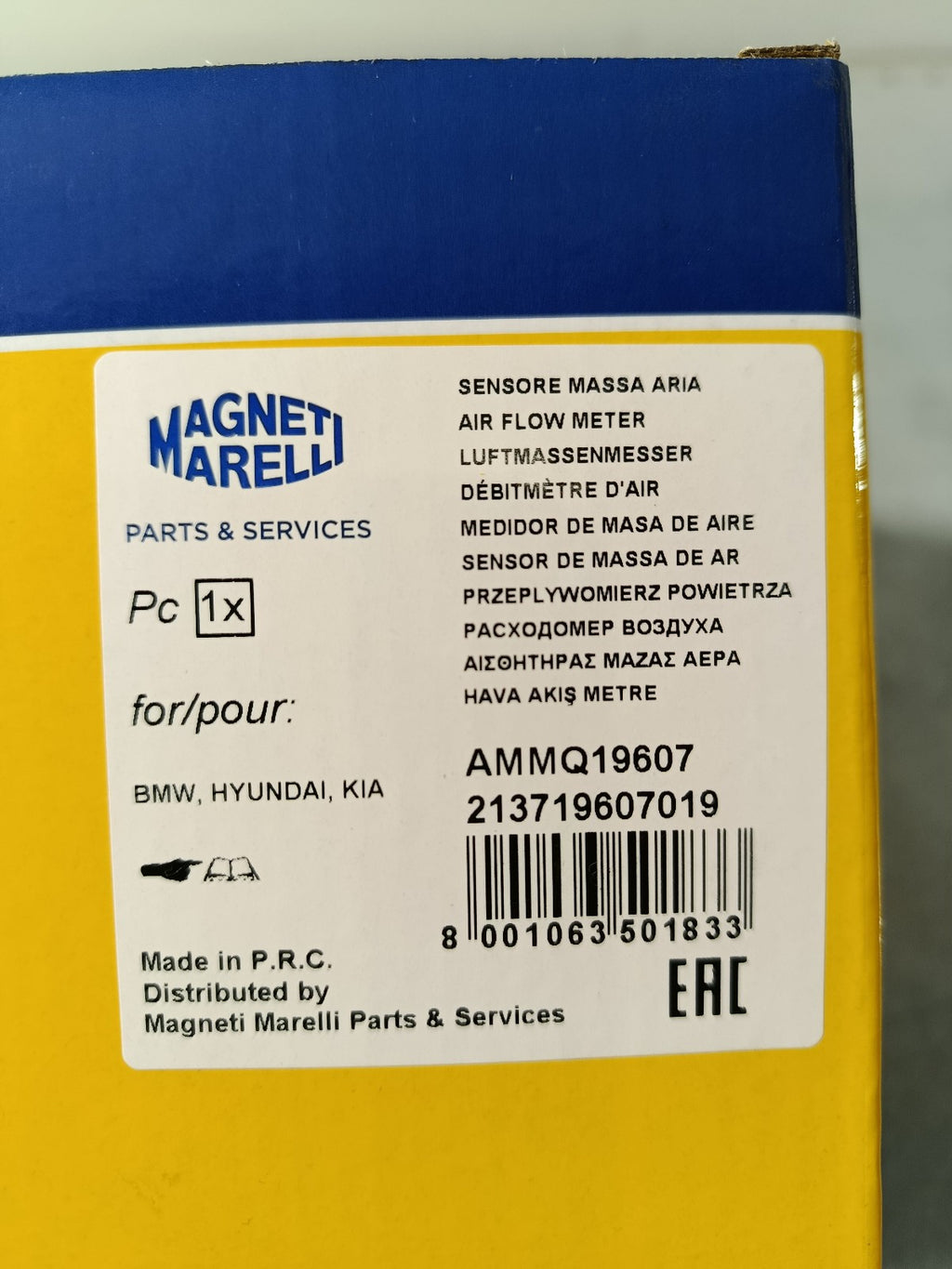 BMW Hot-film air mass meter 13621432356 MAGNETI MARELLI 213719607019
