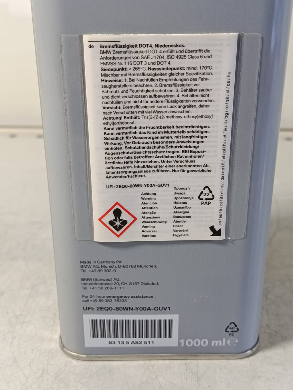 BMW Brake fluid DOT4 low viscosity 1L